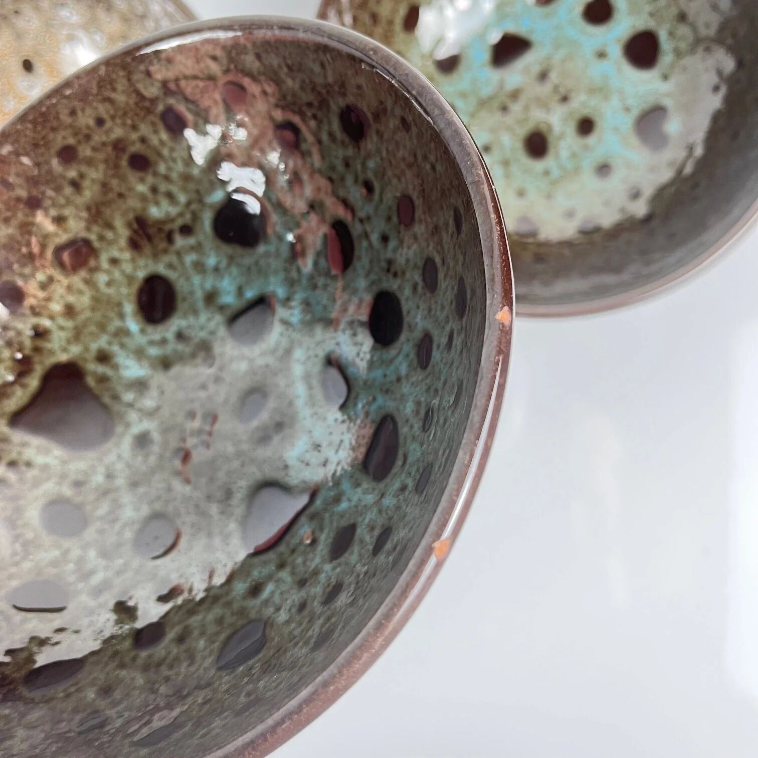 Lot de 6 bols en céramique émaillée effet réactif style japandi