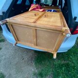 Vintage rattan bookcase 70s