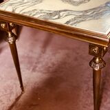 A mid-century marble top and brass frame coffee and cocktail table, circa 1960s