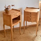 Pair of antique wooden bedside tables.