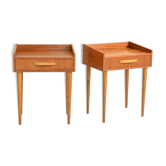 Paire de tables de chevet en teck