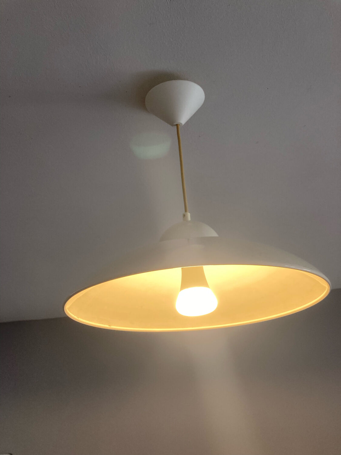 White metal pendant lamp Vrieland Design 1970s