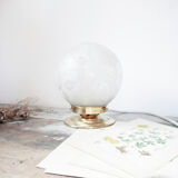 Lampe à poser verre gravé