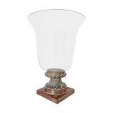 Metal foot glass vase