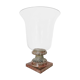 Metal foot glass vase