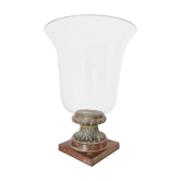 Vase en verre pied en métal