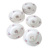 21 Digoin Sarreguemines porcelain soup plates, Nice model