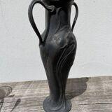Art nouveau pewter vase 1900 signed