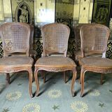 Suite of 6 Louis XV style chairs in canning