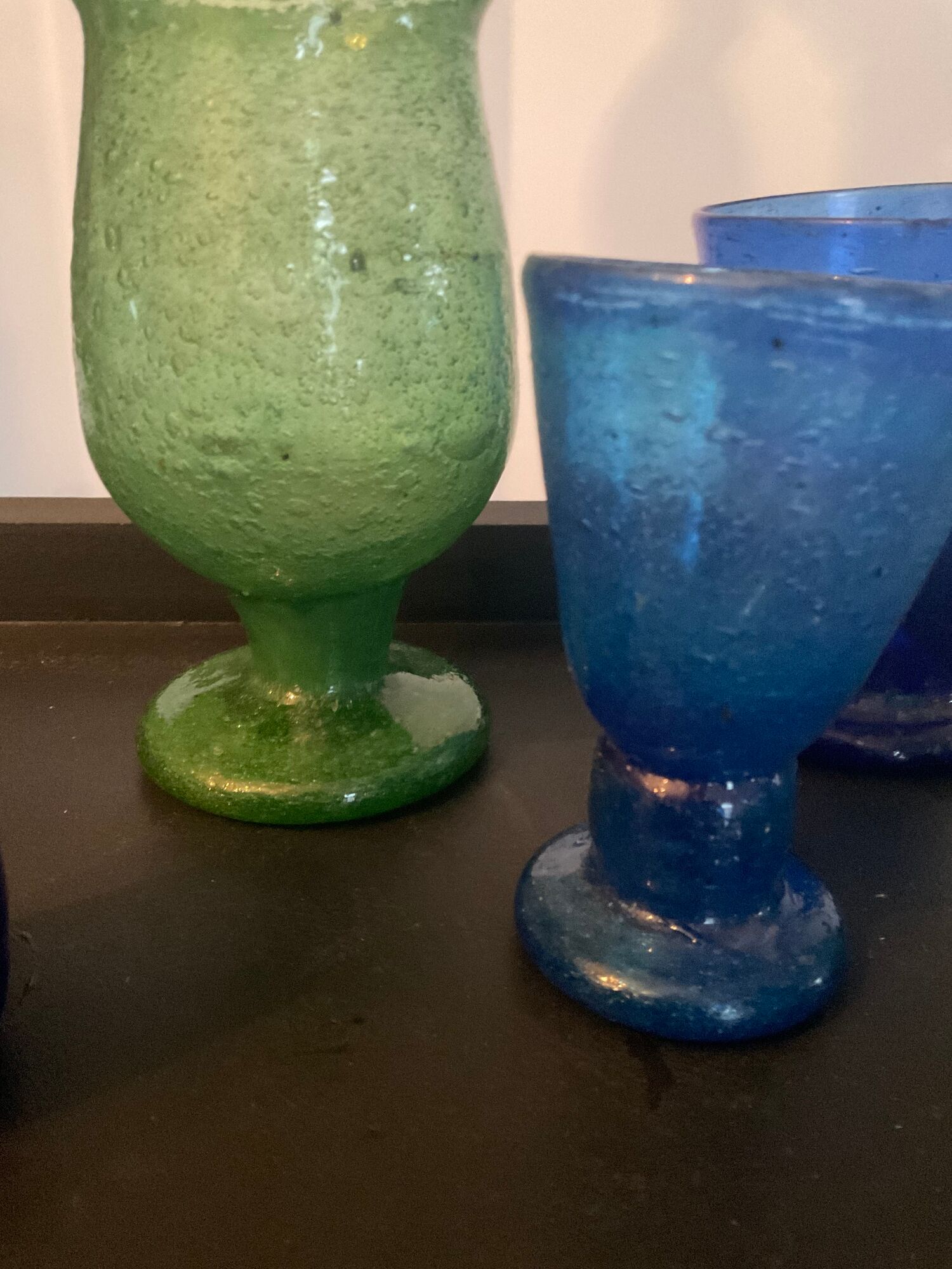 Series of vintage jar vases in bubbled glass paste from the 50s-60s