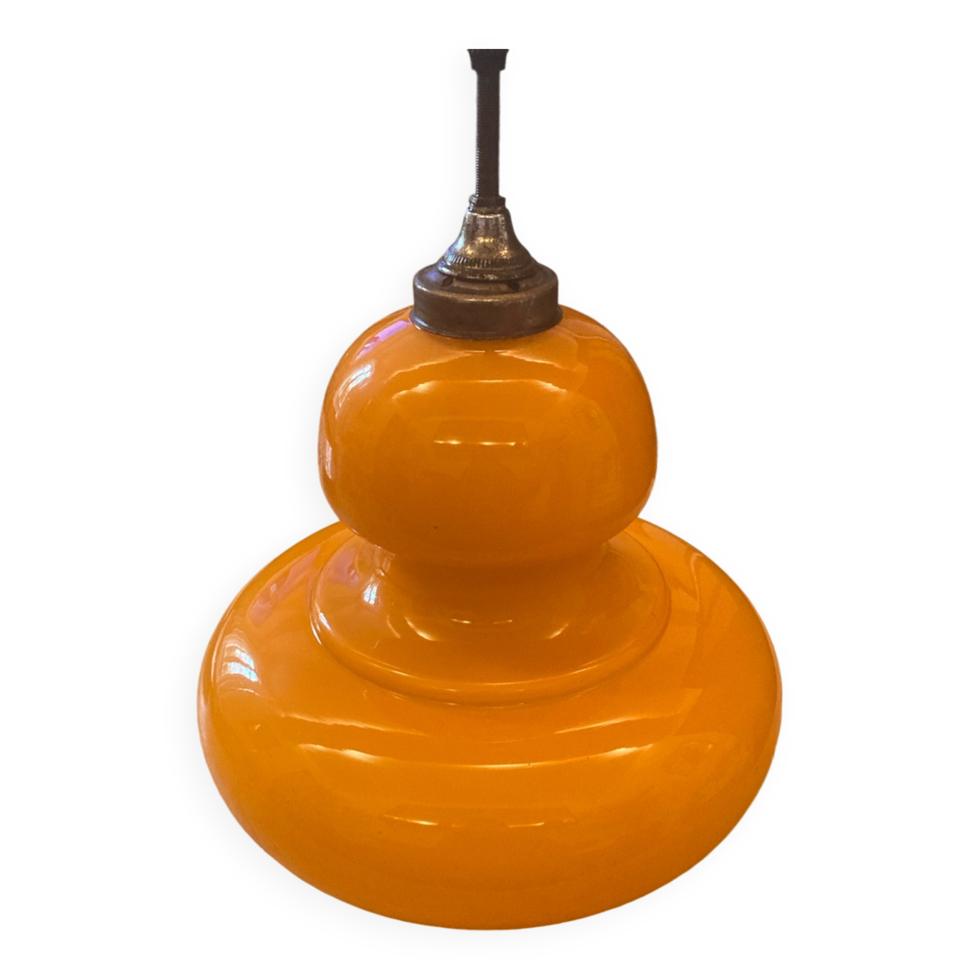 Orange pendant light, 1970s