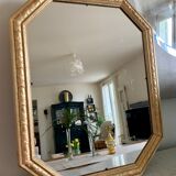 Golden octagonal mirror Art Deco