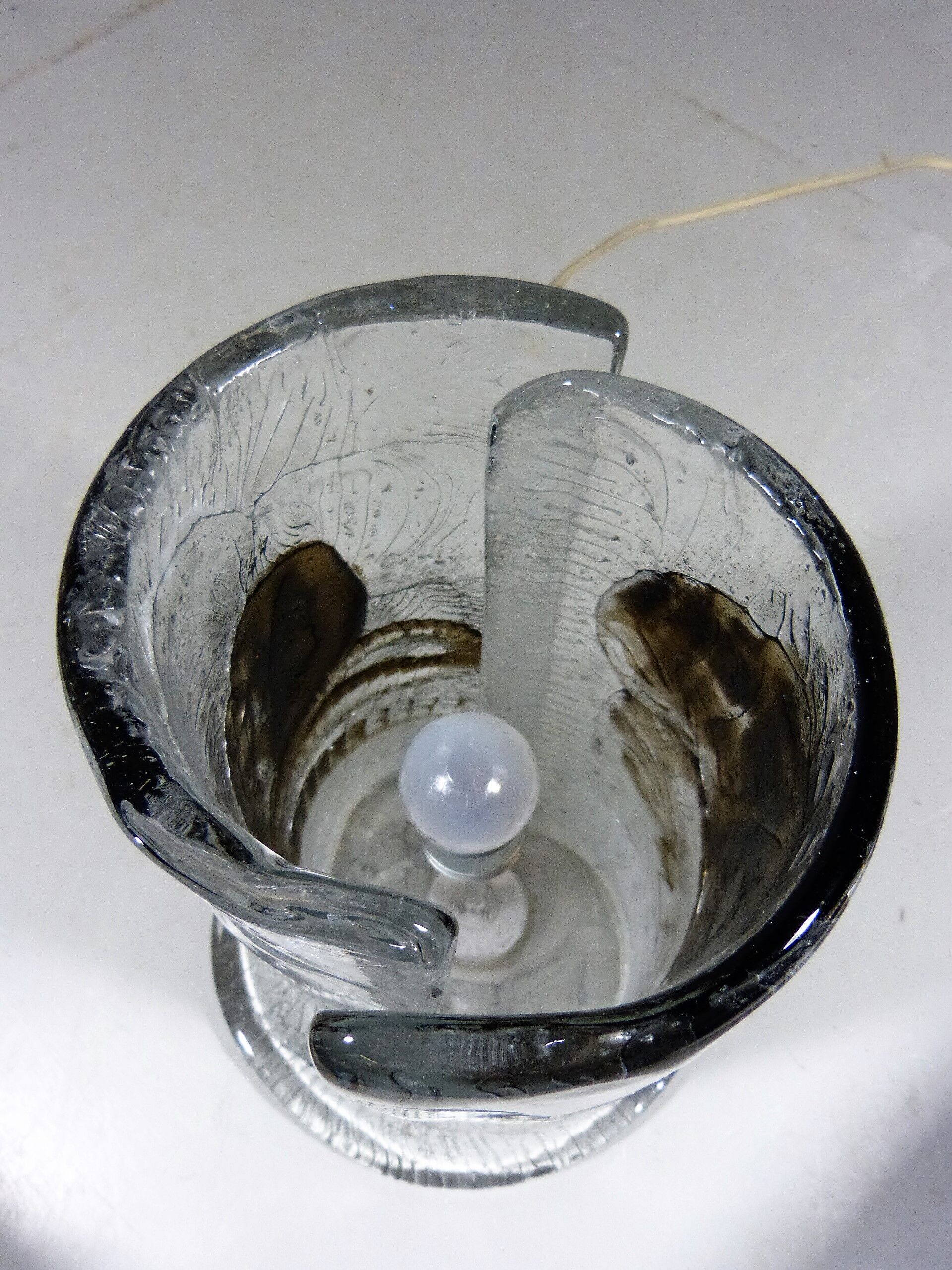 Lampe de table en verre par Mazzega, Italie