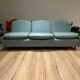 Banquette sofa circa 1970 blue fabric/yellow polka dots