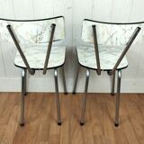 Formica table and its 2 chairs imitation marble