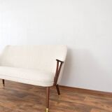 Mid-Century Norwegian Teak & Boucle Sofa, 1960s.