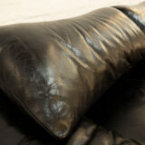 Maralunga 3-Seat Sofa in black leather by Vico Magistretti for Cassina