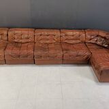 Vintage modular patchwork leather sofa DS11 by Desede, 1960s