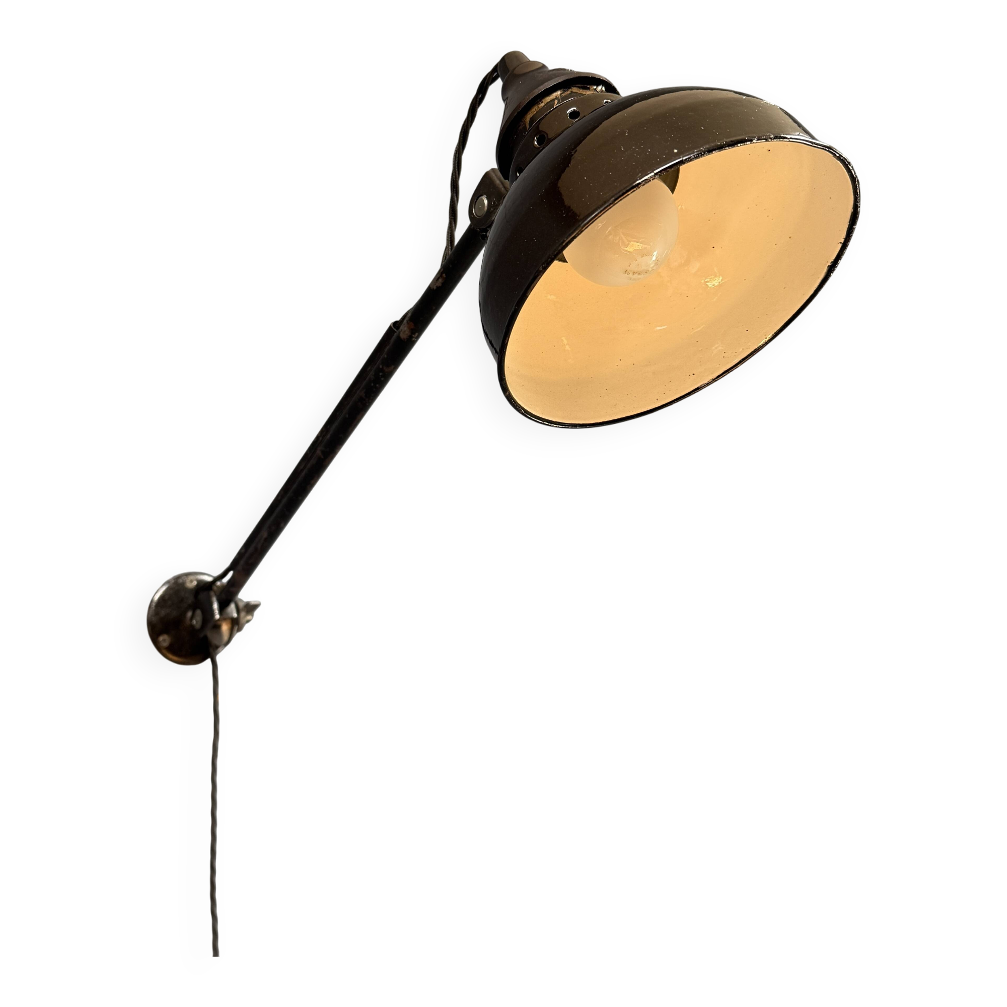 Early Rademacher wall lamp with large enamel shade