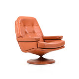 1970 s scandinavian leather swivel lounge armchair