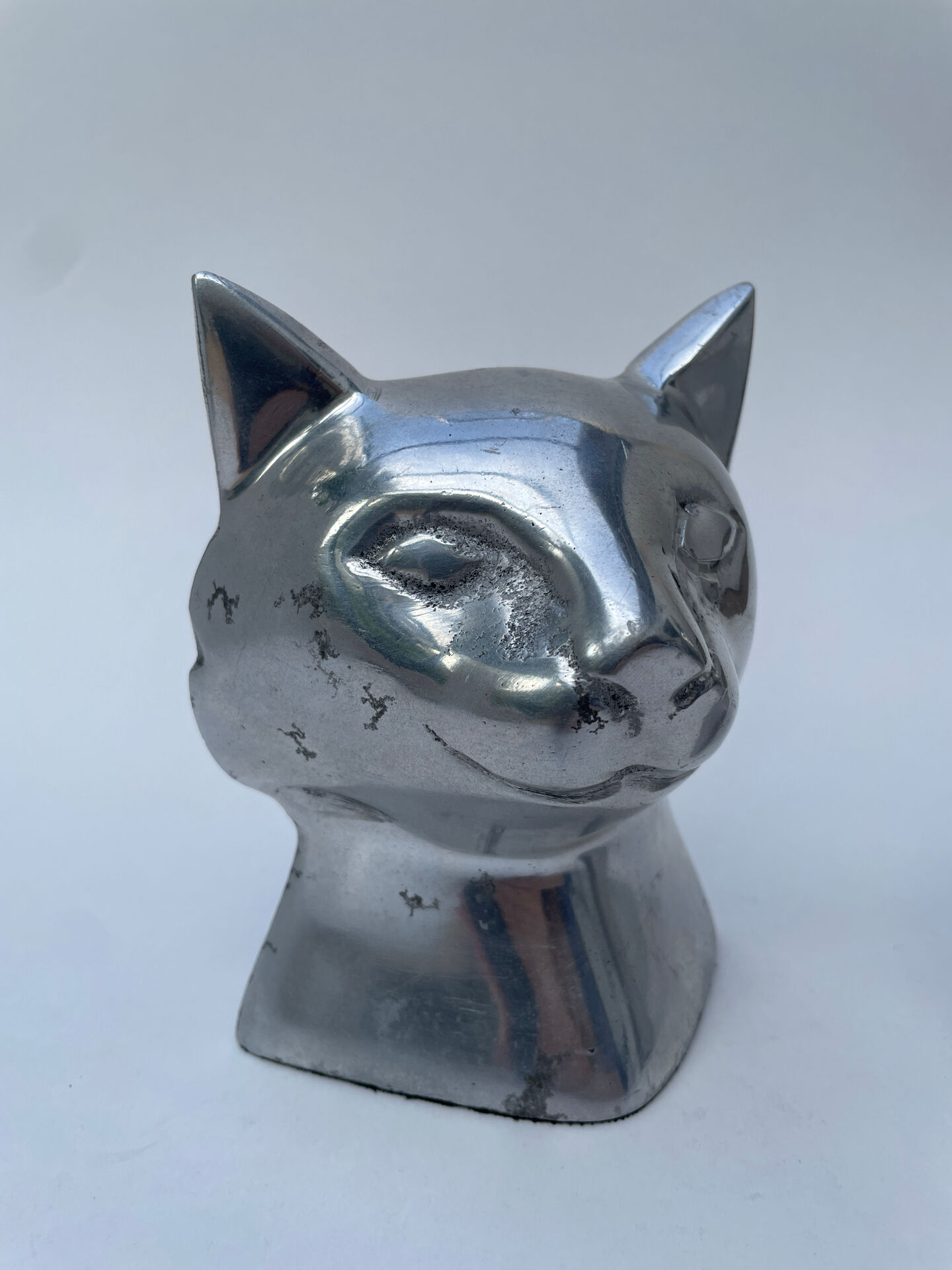 Pair of designer cat head bookends