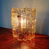 Amber glass wall lamp, design by Carl Fagerlund, Orrefors, 1960.