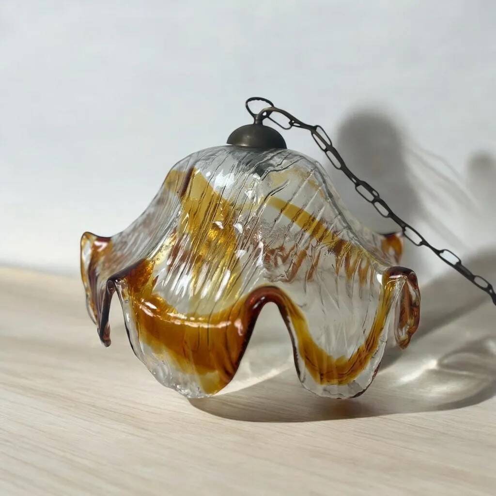 VINTAGE MURANO GLASS CHANDELIER / PENDANT LAMP FROM THE 70S