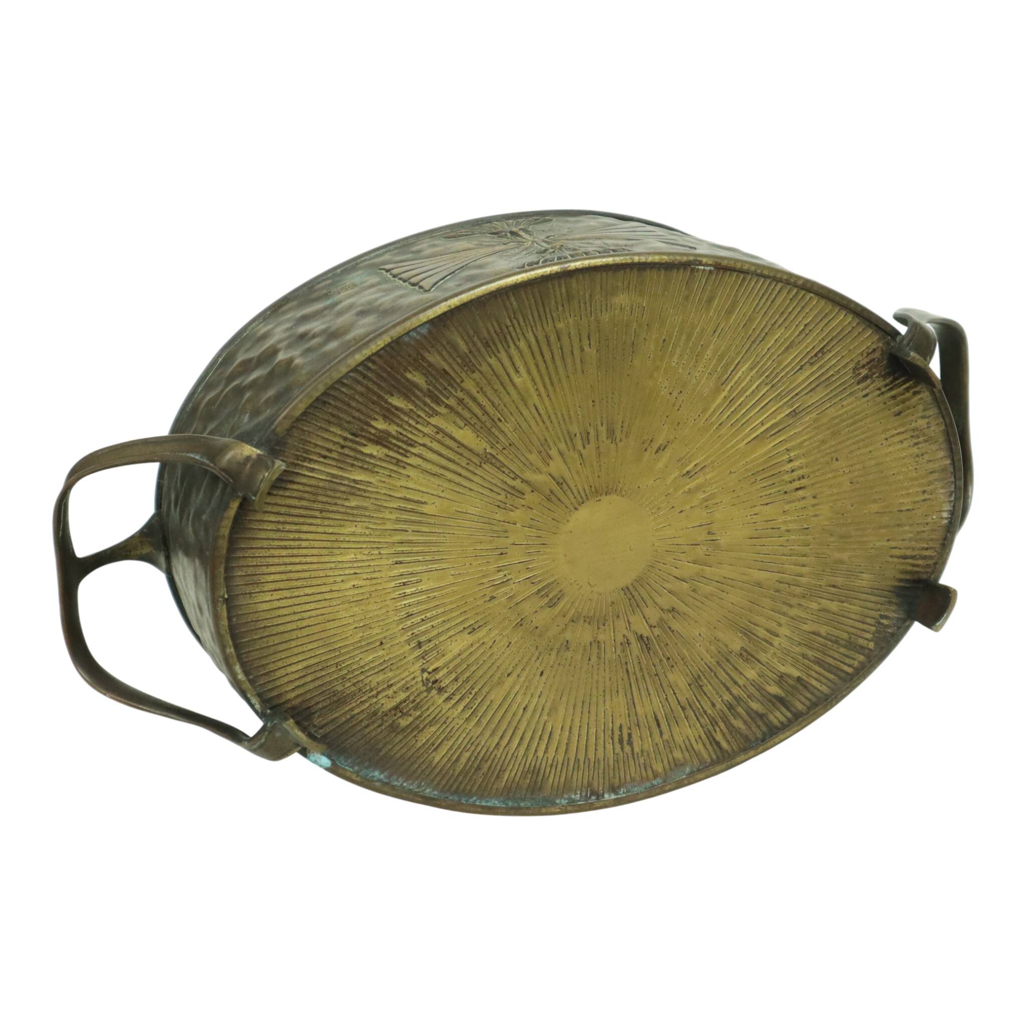 Antique Art Nouveau Brass Jardinière Planter