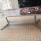 Art deco chrome metal and ceramic coffee table