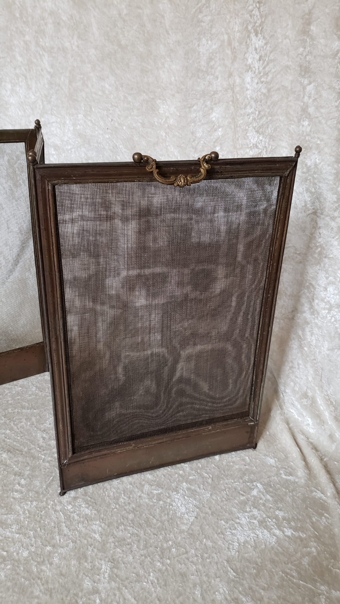 Brass and bronze steel firewall 4 panels XIX°