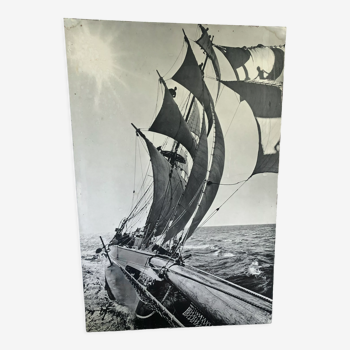 Photographie marine noir et blanc vintage 1968 grand format xxl
