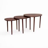 Set of Three Nesting Tables by Beder Trædrejeri, Denmark 1960s