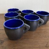 Set of 6 mid century pop 1960s glazed earthenware cups