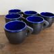 Set de 6 tasses en terre vernissée mid century pop 1960s