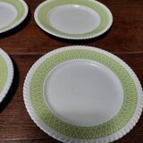 Set of six flat plates in Badonviller ironstone earthenware, Am model