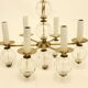 Lustre en laiton avec des ampoules en verre