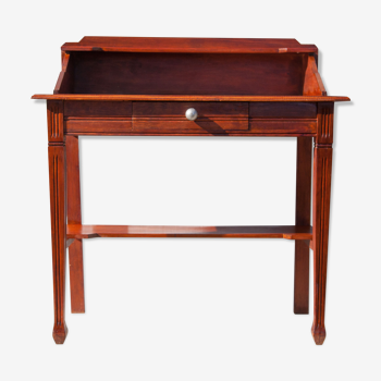 Wood console, old wooden toilet table