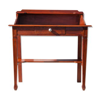 Wood console, old wooden toilet table