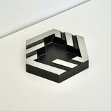 Vintage Brutalist Metal Vide-Poche & Ashtray – Geometric Industrial Design