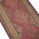 Handwoven vintage kilim rug grey pink wool carpet area rug- 147x342cm