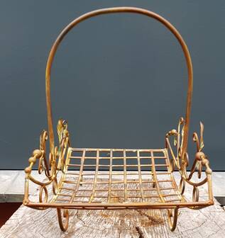 Wrought iron basket with handle small