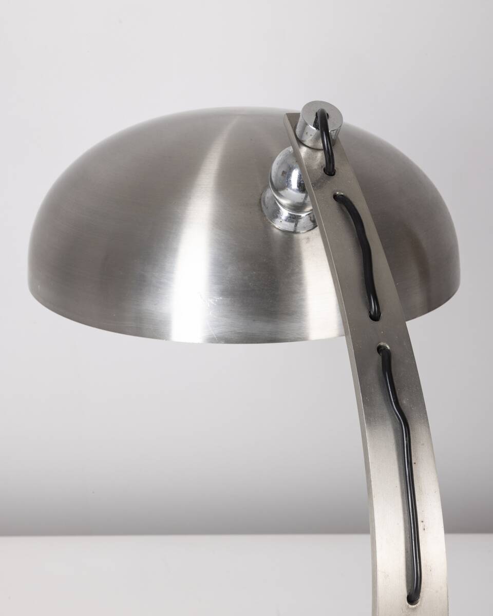 70's ministerial table lamp in chrome metal italian design