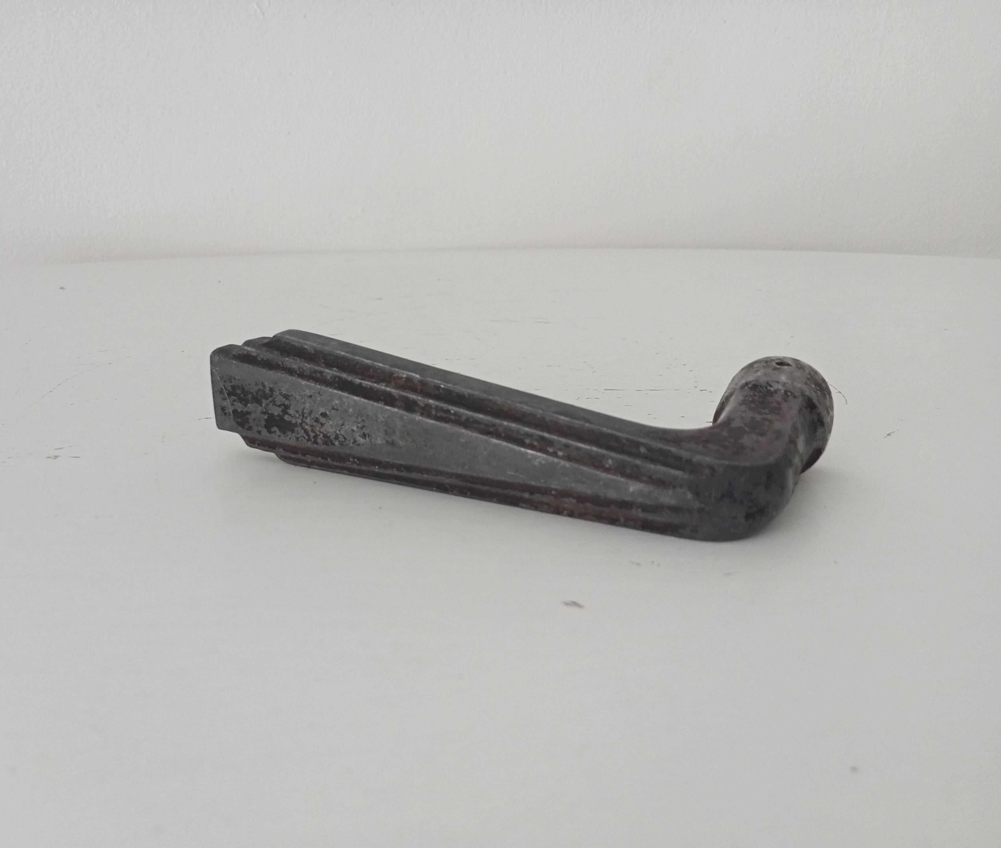 Antique Art Deco door handle in solid aluminium
