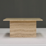 Square travertine coffee table, Italy 1970