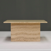 Table basse carrée en travertin, Italie 1970