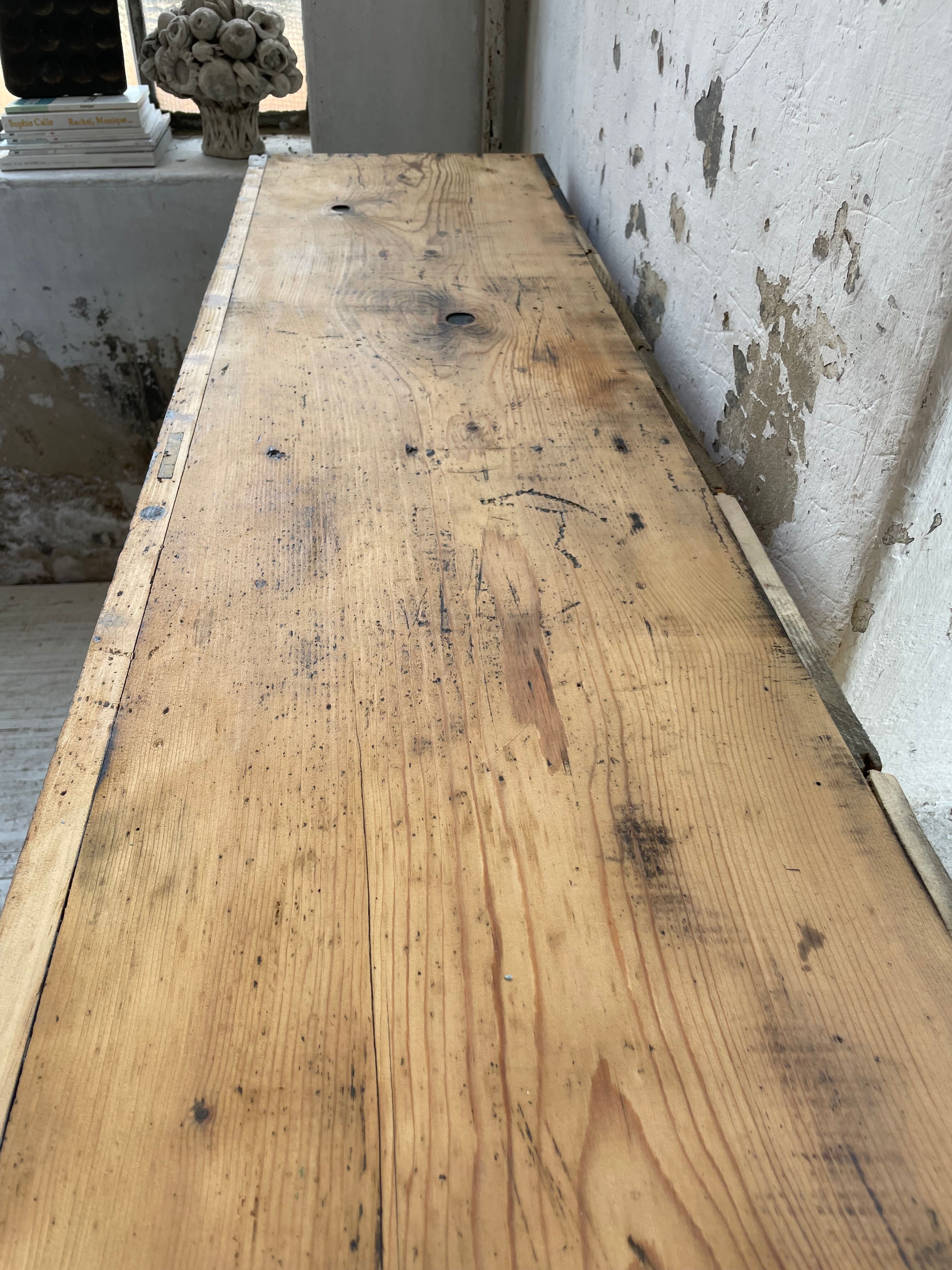 Factory blue patinated workshop furniture