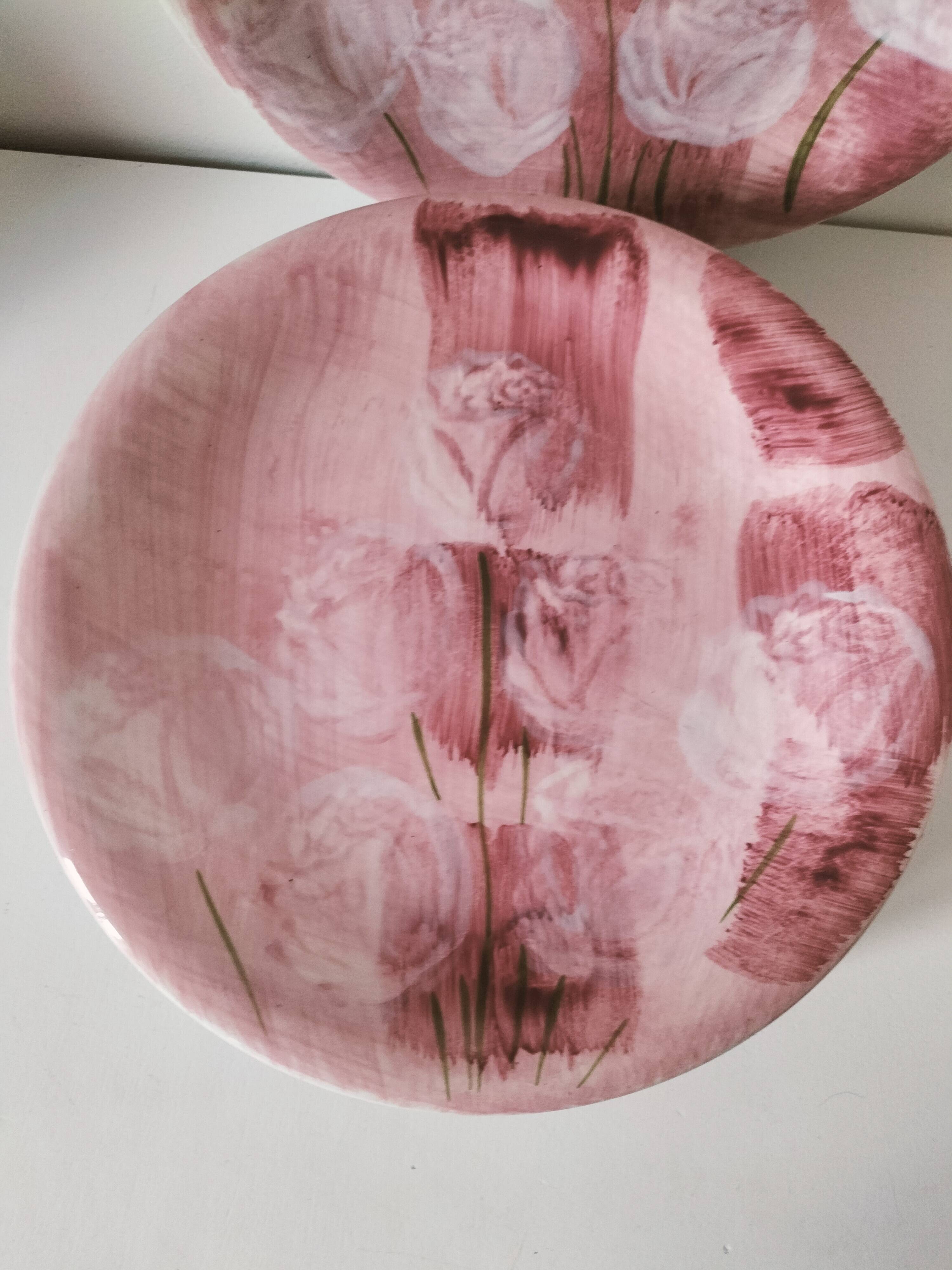Set of 6 Italian plates CAPA San Polo hand-painted from the 1970s.