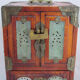 Chinese wooden jewelry box adorned with jade plates