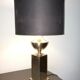 Lampe métal brossé or 1970
