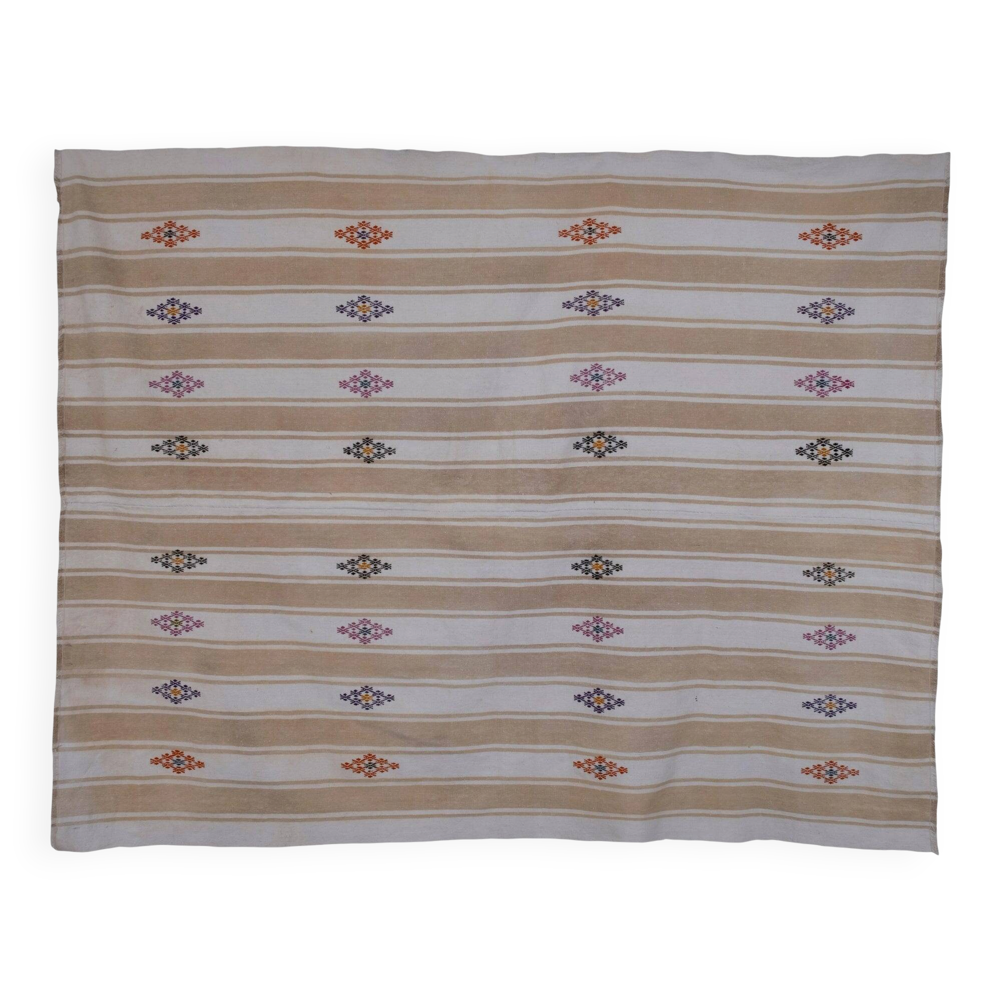 Vintage Turkish kilim handwoven 203x247 cm